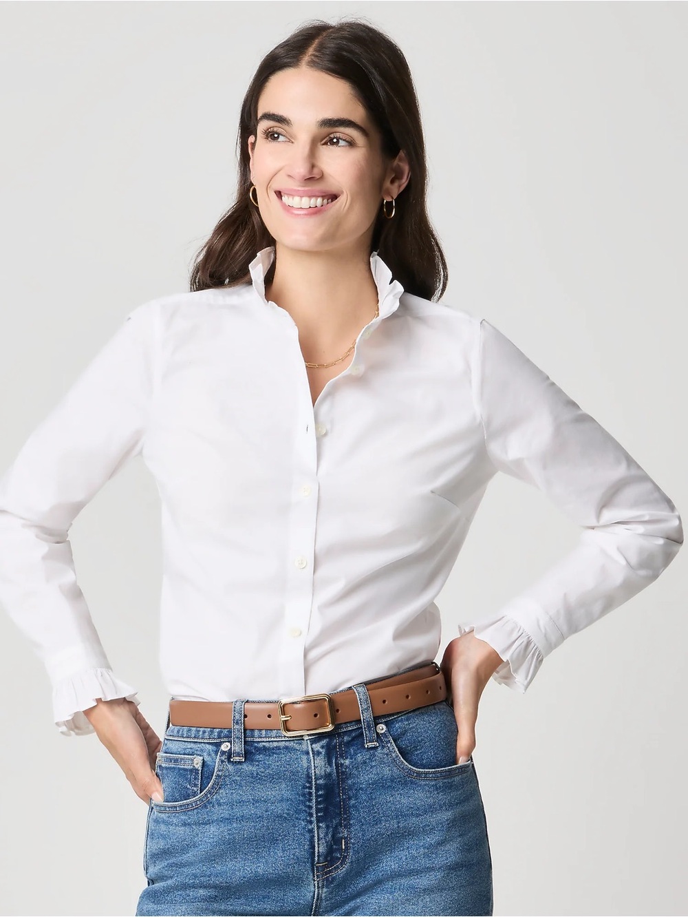 NWT J.Crew Ruffle Button-Up Shirt